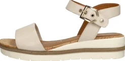 Tamaris Sandalen Plat Gebroken wit Clearance
