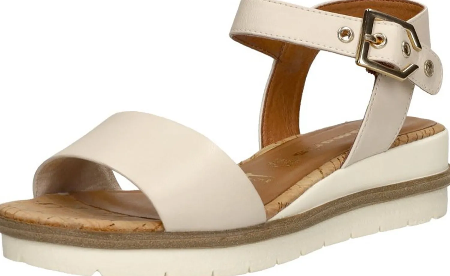 Tamaris Sandalen Plat Gebroken wit Clearance