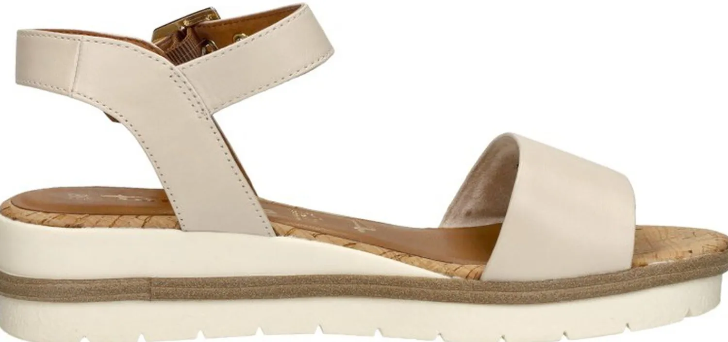Tamaris Sandalen Plat Gebroken wit Clearance