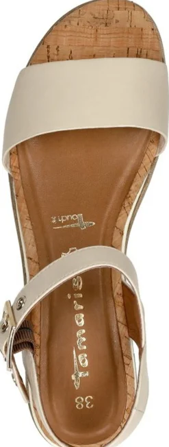 Tamaris Sandalen Plat Gebroken wit Clearance