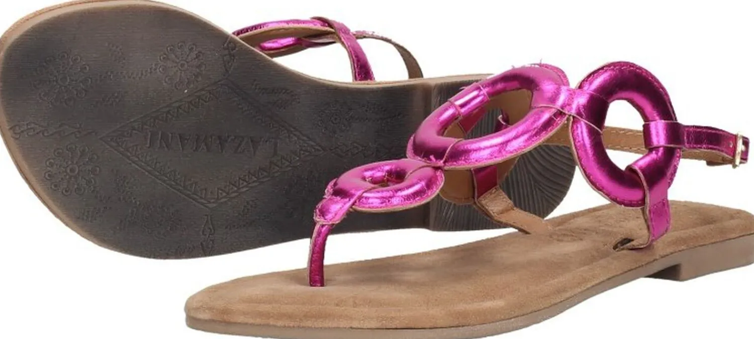 Lazamani Sandalen Plat Fuchsia Hot