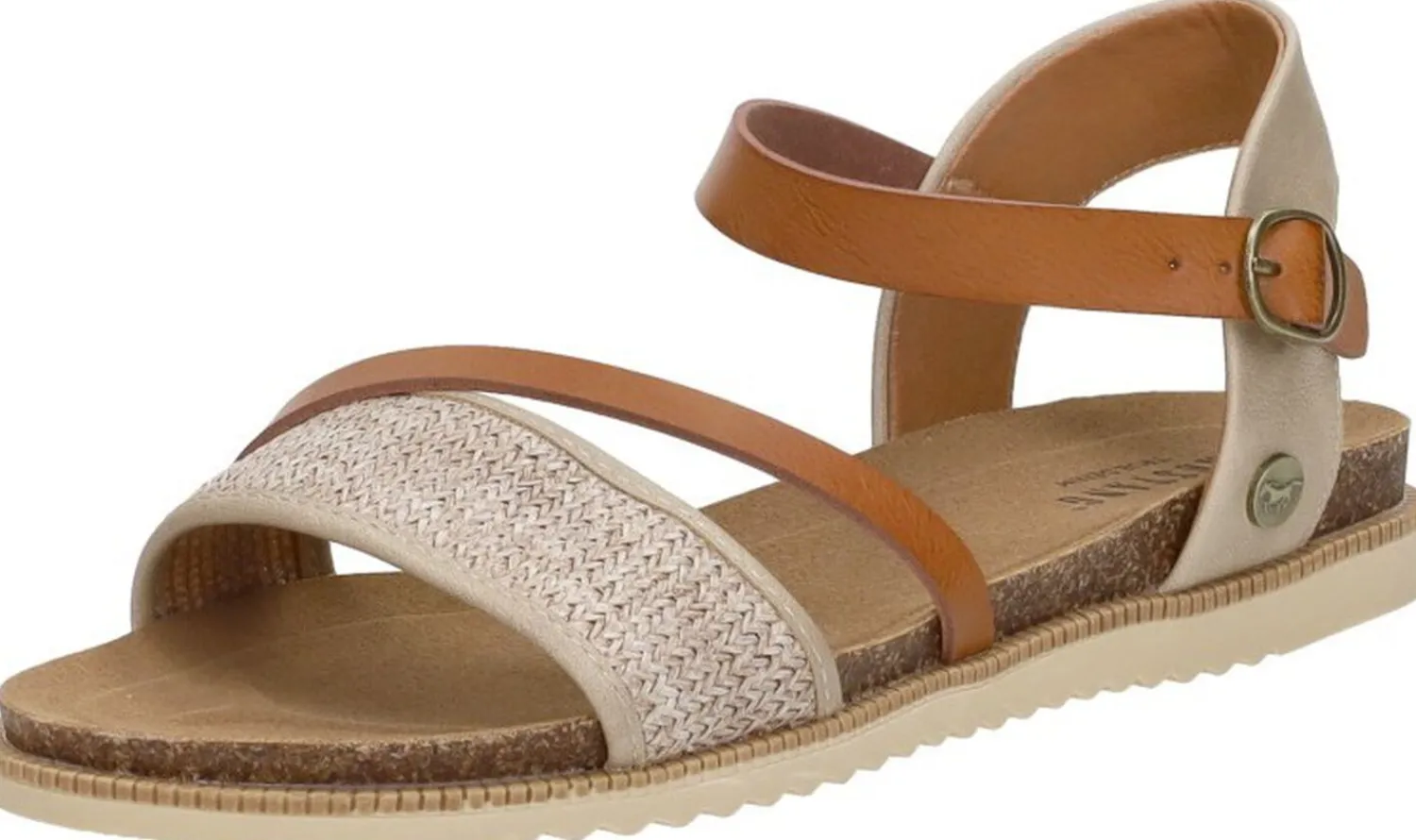 Mustang Sandalen Plat Beige Hot