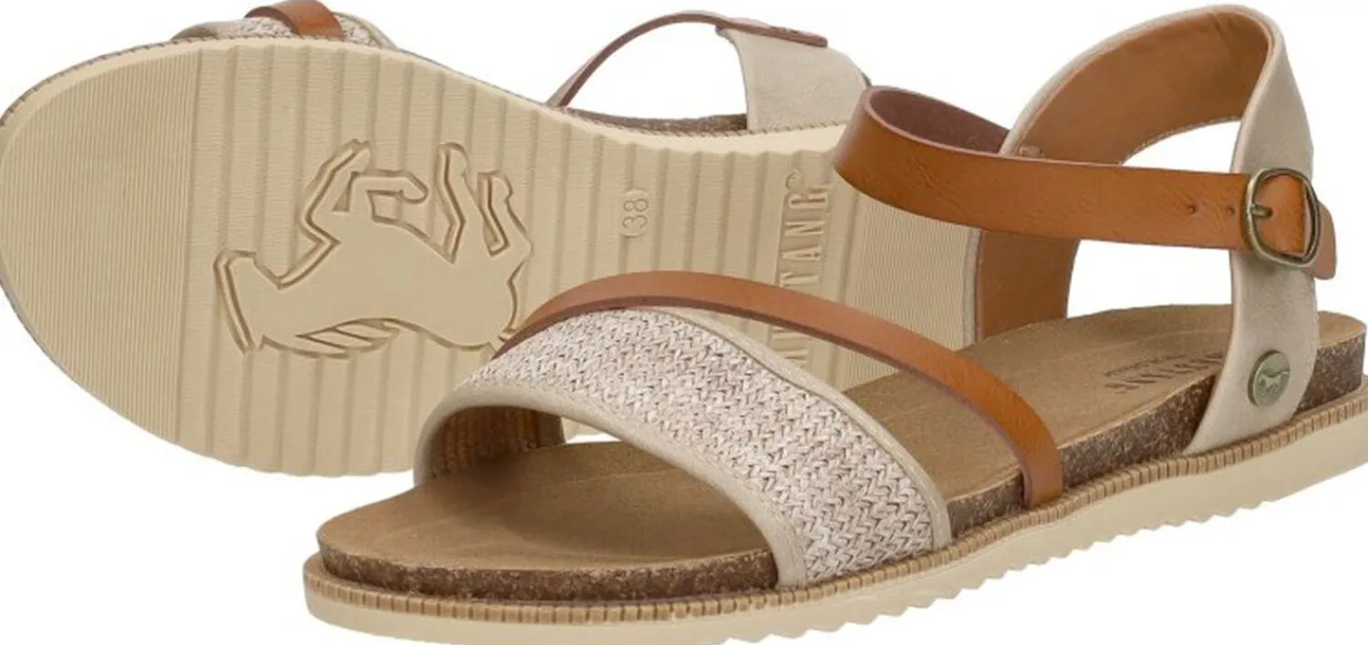 Mustang Sandalen Plat Beige Hot