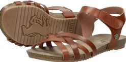 Mustang Sandalen Plat Cognac Discount