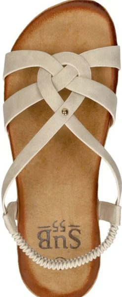 Sub55 Sandalen Plat Gebroken wit Outlet
