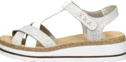 Rieker Sandalen Plat Wit Discount