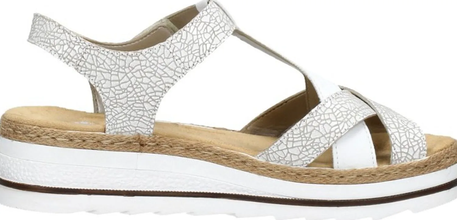 Rieker Sandalen Plat Wit Discount