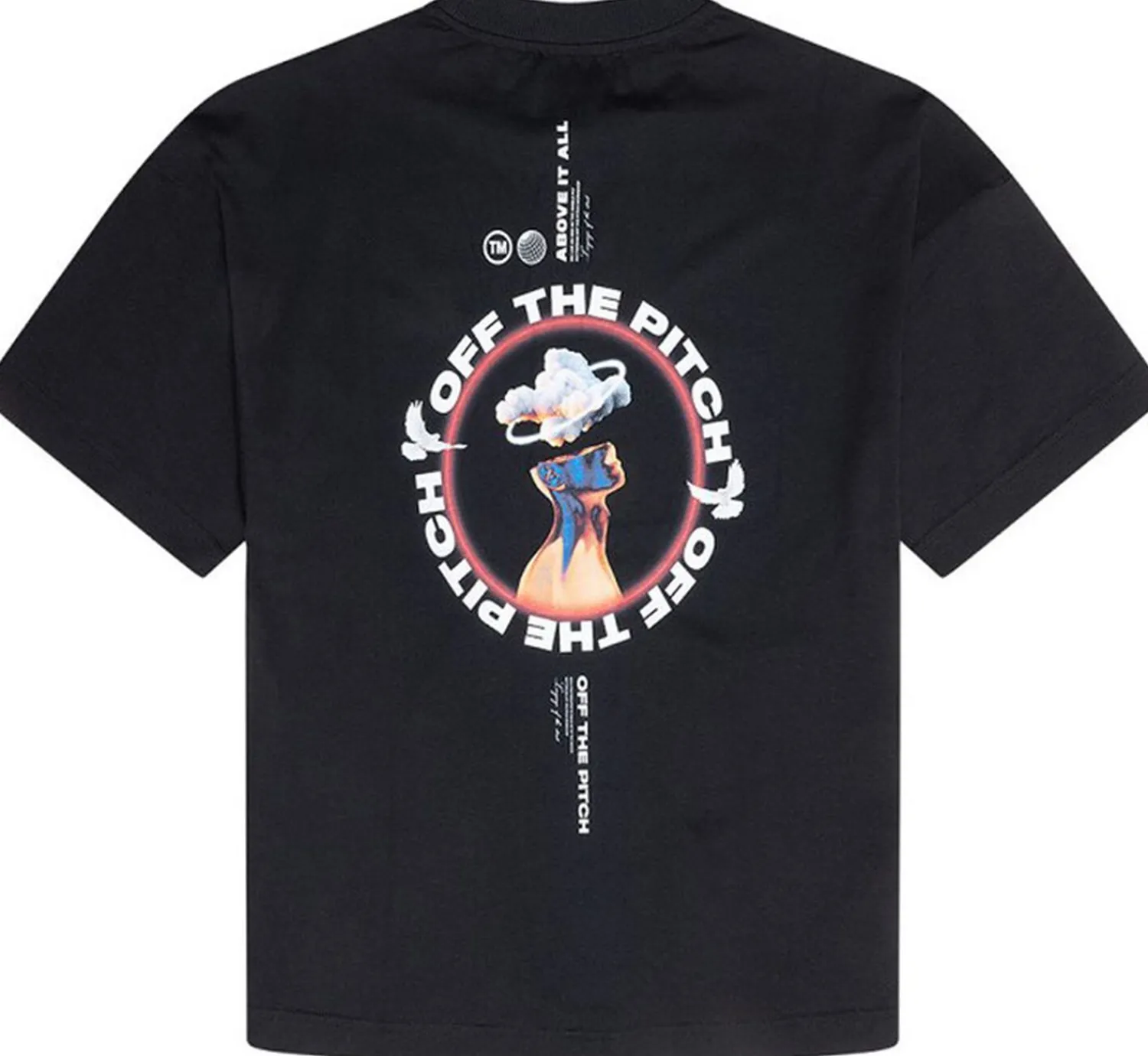 Off The Pitch Sky- High Oversized Tee Unisex Zwart Hot