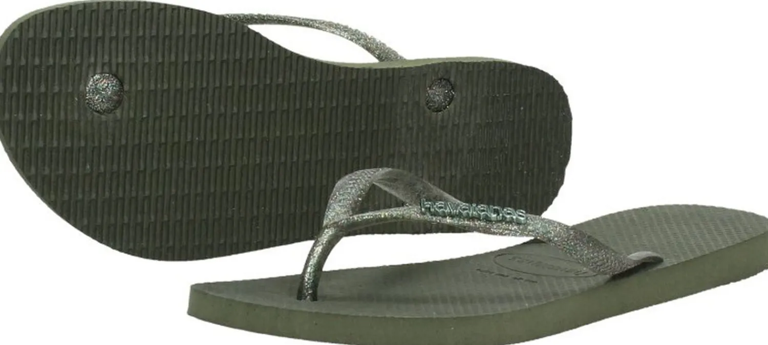 Havaianas Slim Logo Metallic Groen Sale