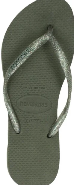 Havaianas Slim Logo Metallic Groen Sale