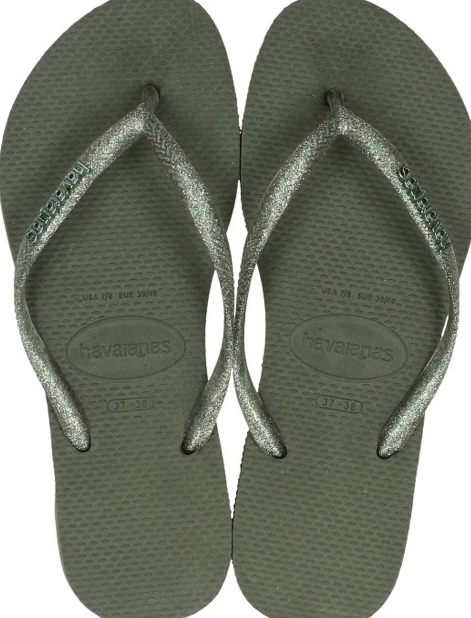 Havaianas Slim Logo Metallic Groen Sale