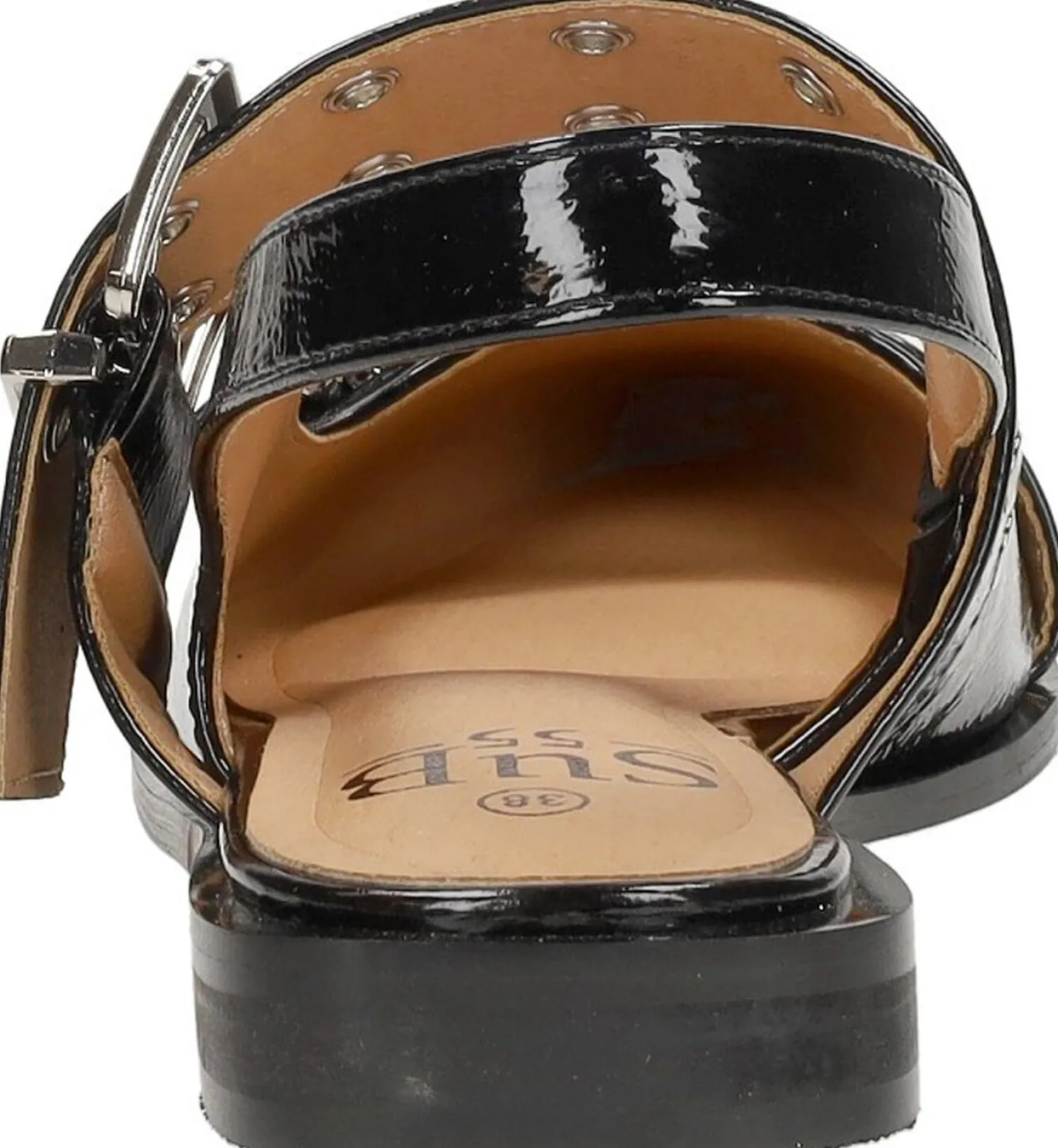 Sub55 Slingbacks Zwart lak Outlet