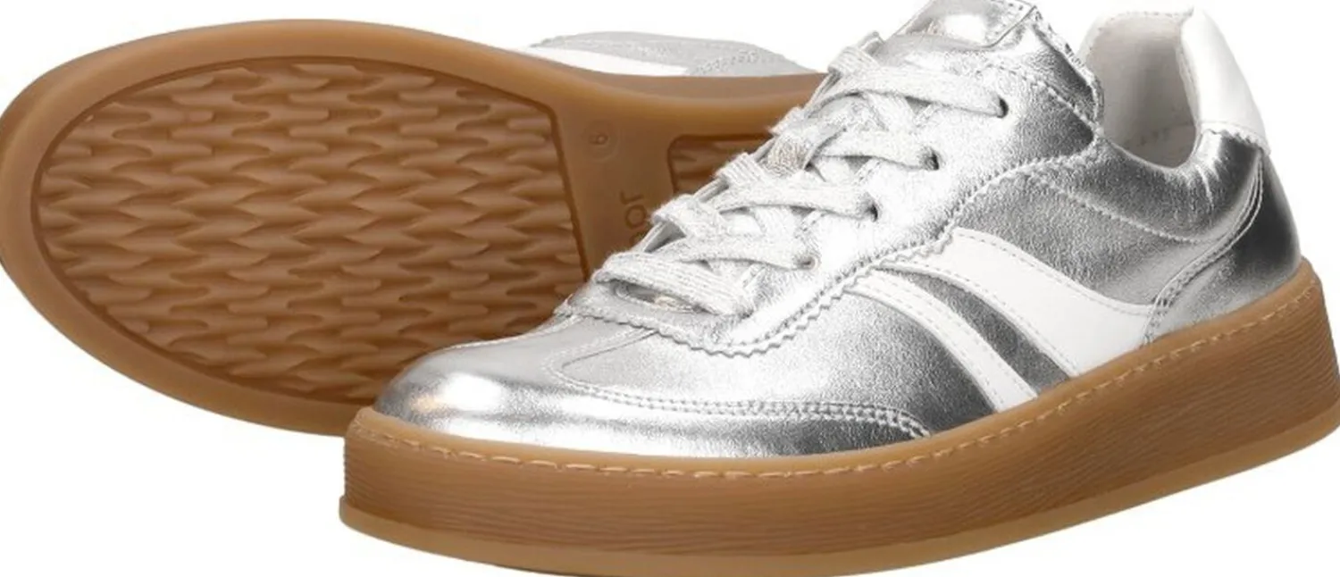 Gabor Sneakers Laag Zilverkleur Discount