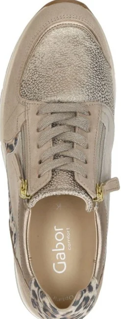 Gabor Sneakers Laag Met Stretch Beige Hot