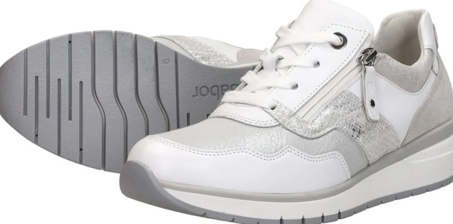 Gabor Sneakers Laag Met Stretch Wit Fashion