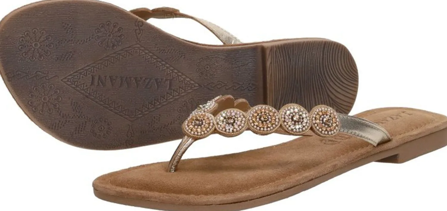 Lazamani Teenslippers Goudkleur Outlet