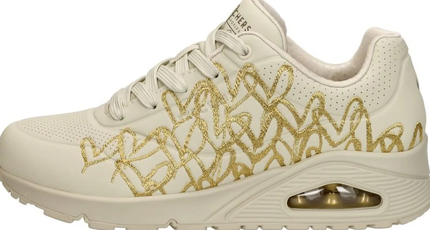 Skechers Uno-Golden Heart Gebroken wit Discount