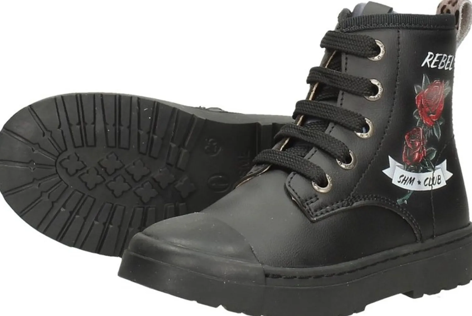 Shoesme Veterschoen hoog Zwart Hot