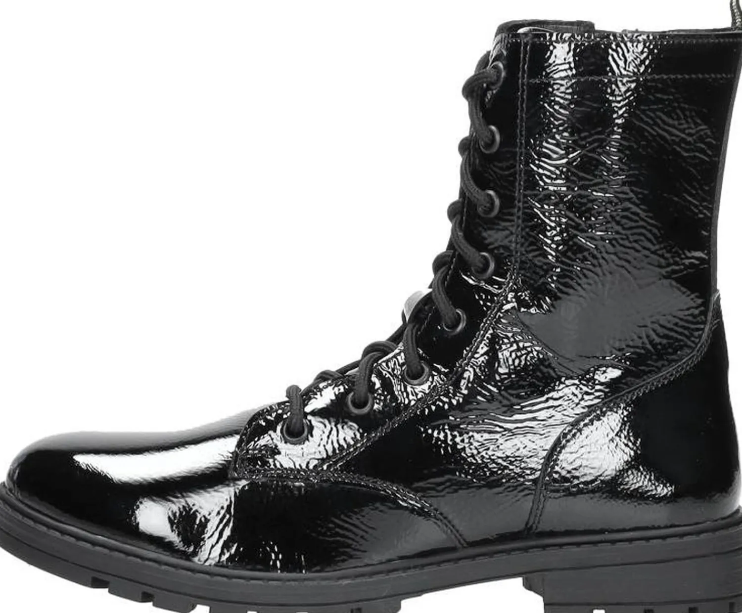 Sub55 Veterschoen hoog Zwart lak Sale