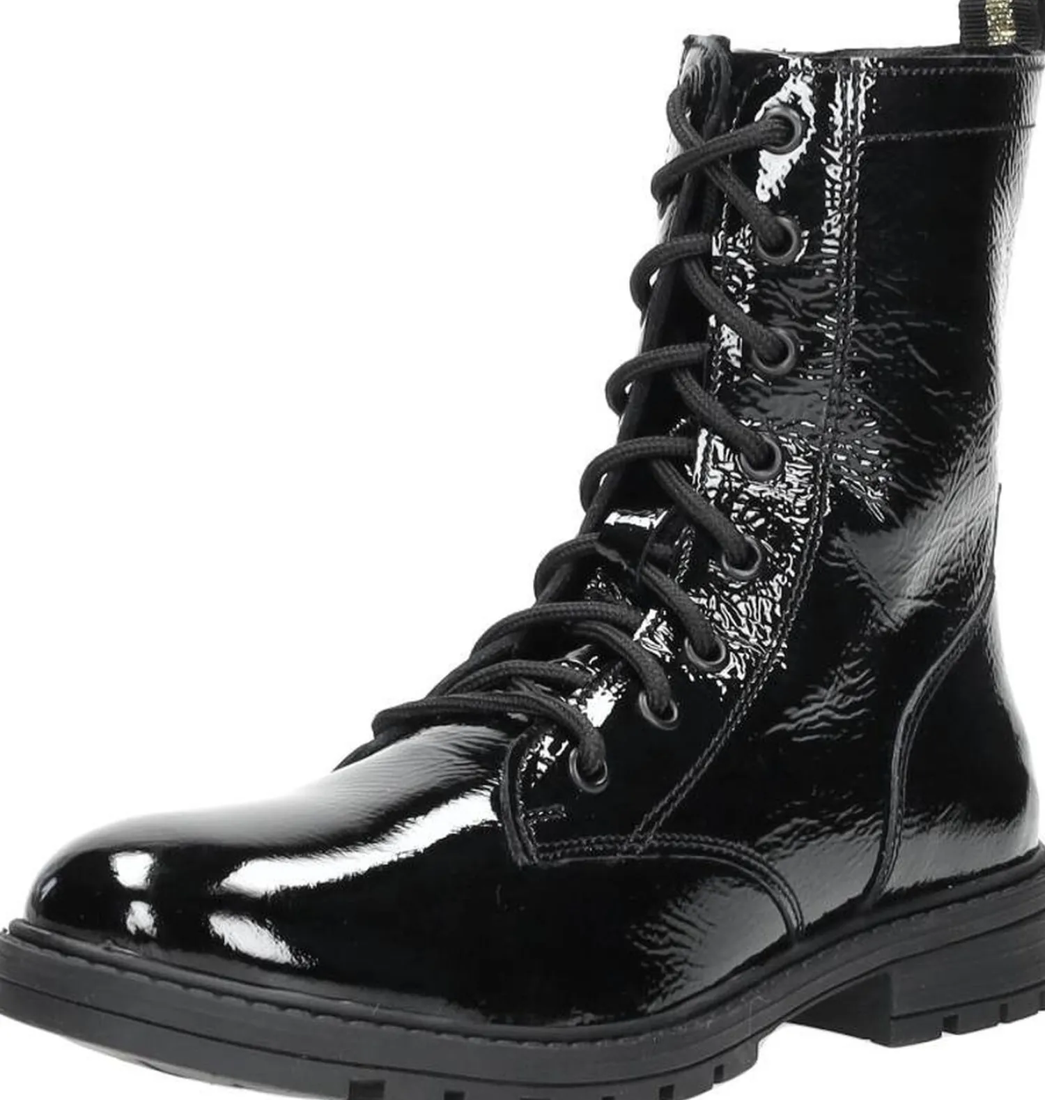 Sub55 Veterschoen hoog Zwart lak Sale