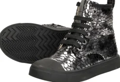 Shoesme Veterschoen hoog Zilverkleur Sale