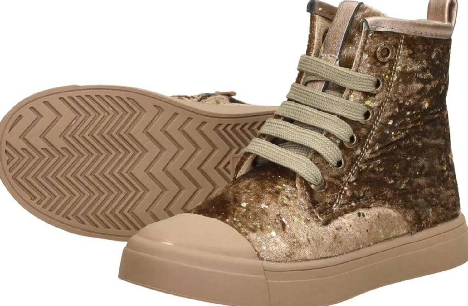 Shoesme Veterschoen hoog Goudkleur Sale
