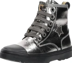 Shoesme Veterschoen hoog Zilverkleur Clearance
