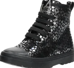 Shoesme Veterschoen hoog Zilverkleur New