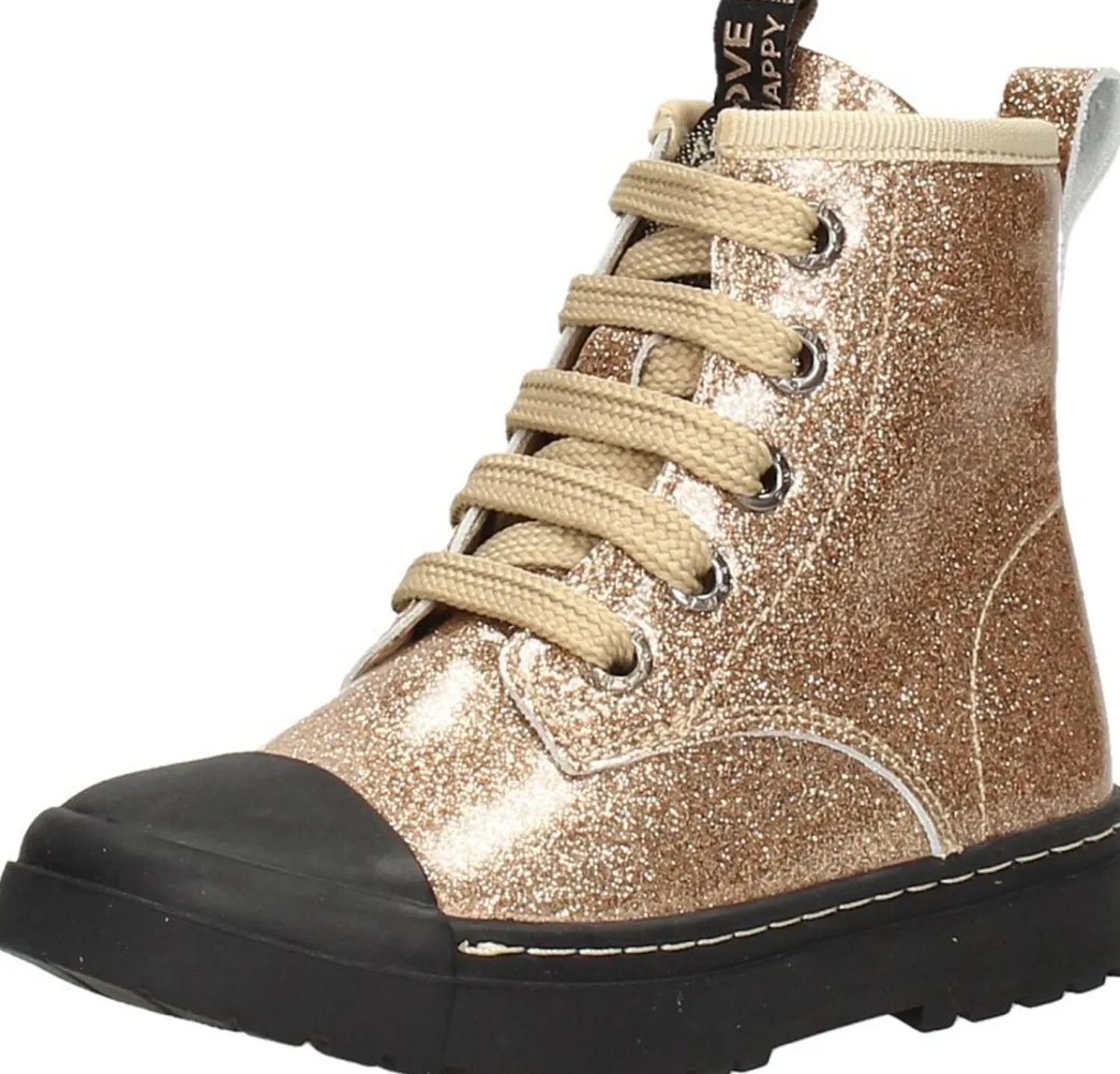 Shoesme Veterschoen hoog Goudkleur New