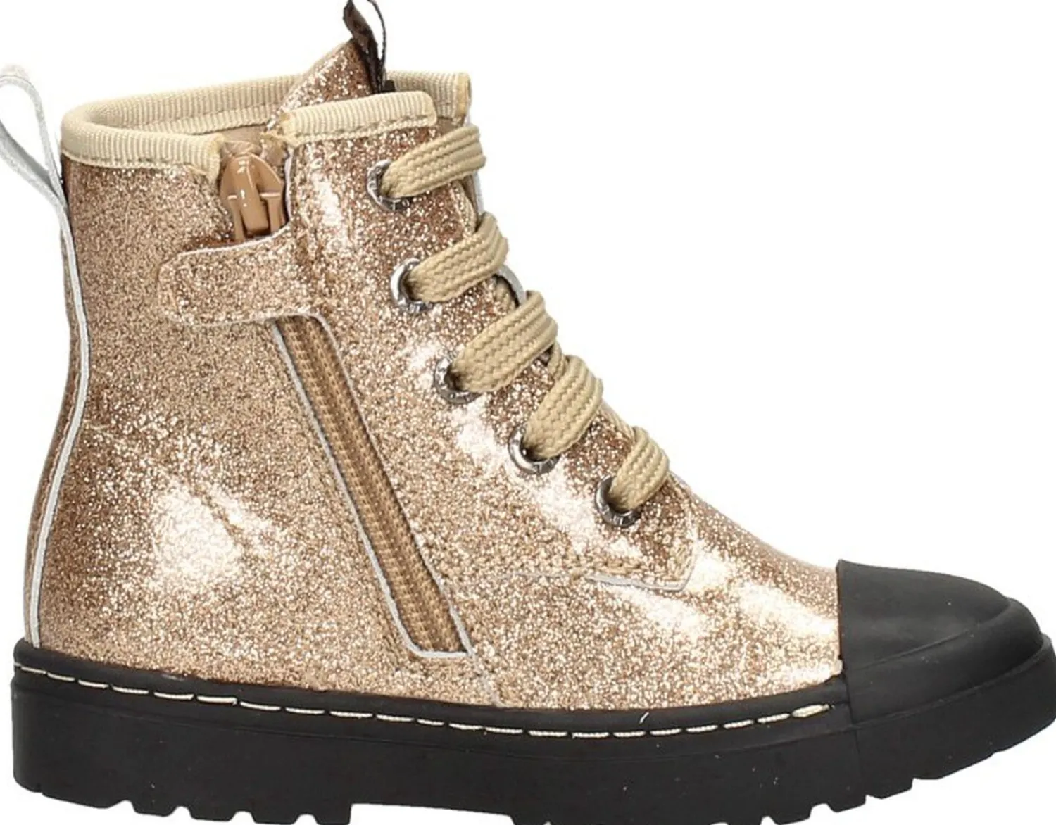 Shoesme Veterschoen hoog Goudkleur New