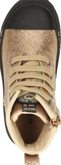 Shoesme Veterschoen hoog Goudkleur New