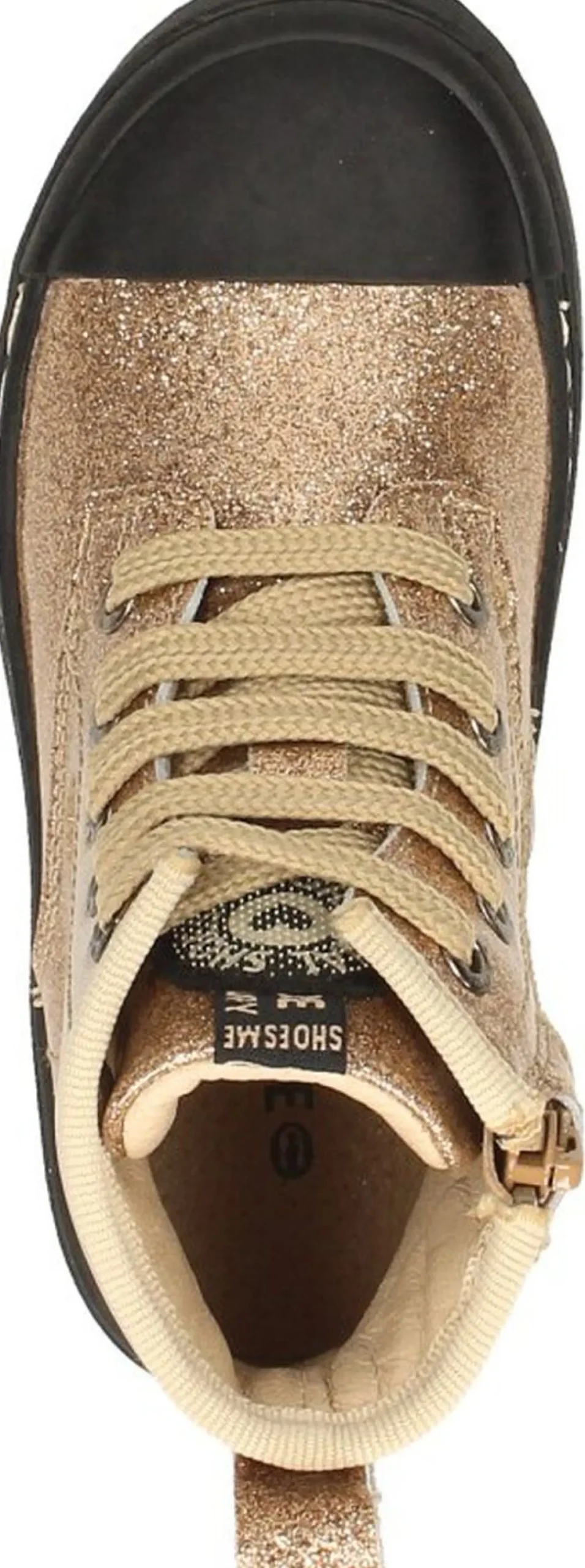 Shoesme Veterschoen hoog Goudkleur New