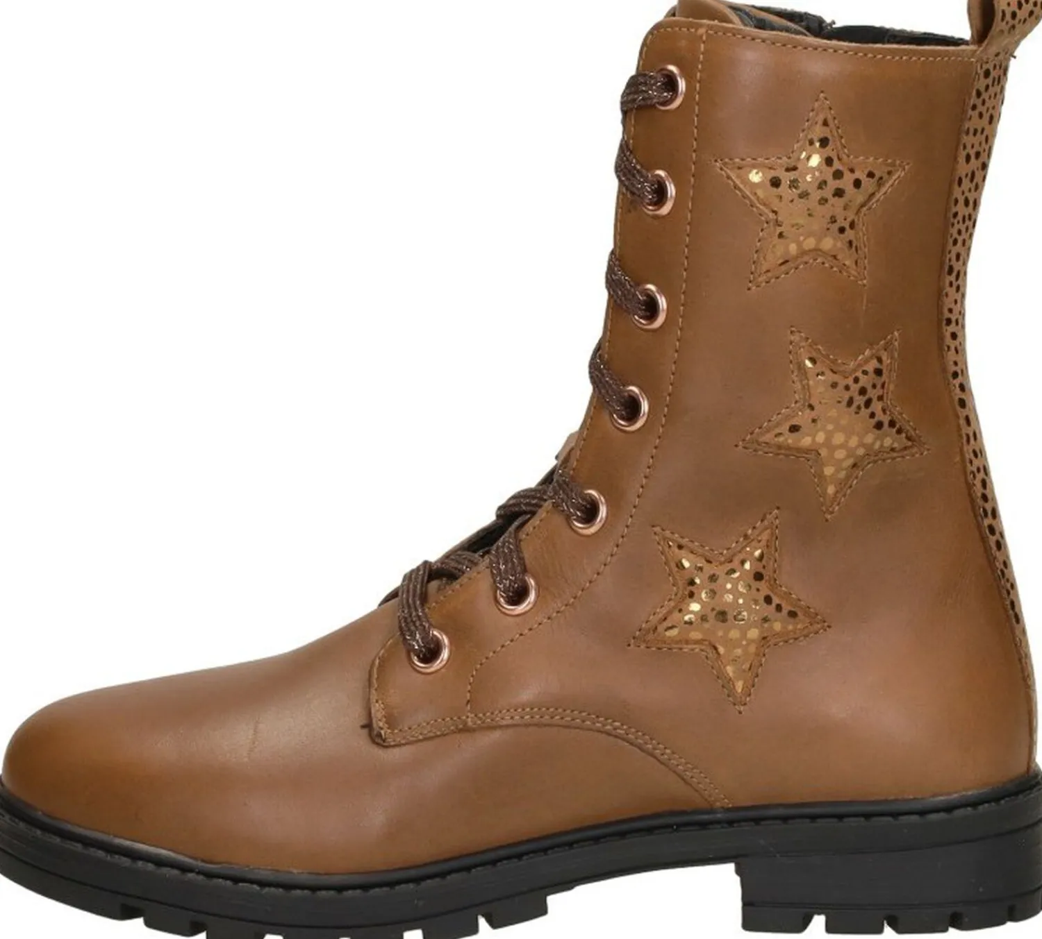 Keq Veterschoen hoog Cognac New