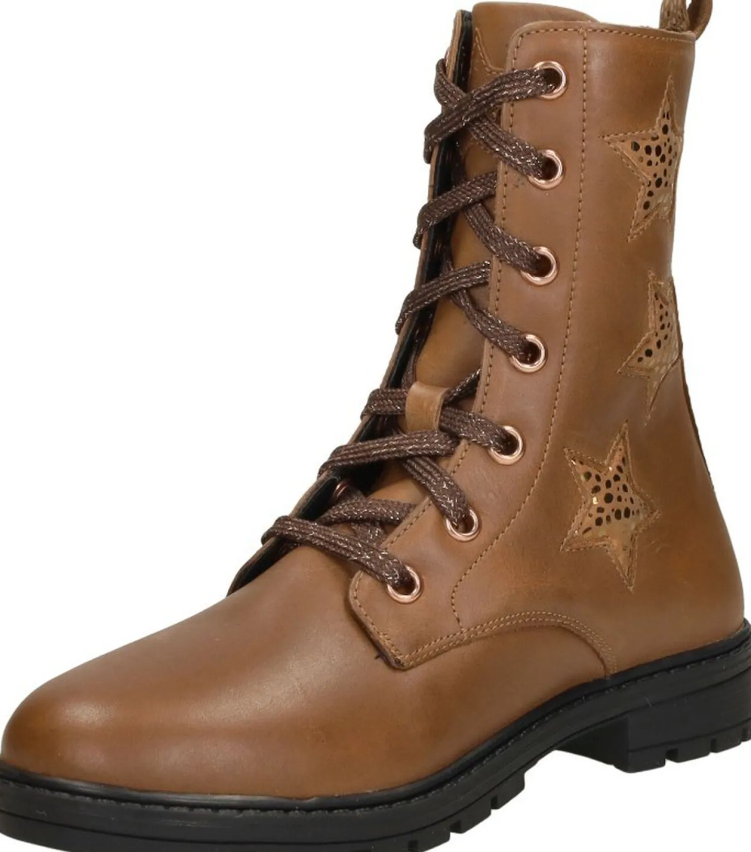 Keq Veterschoen hoog Cognac New