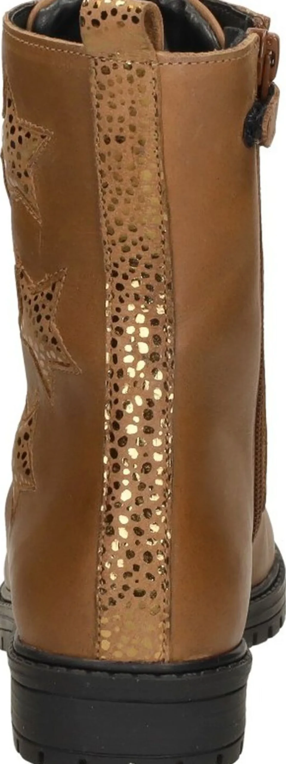 Keq Veterschoen hoog Cognac New