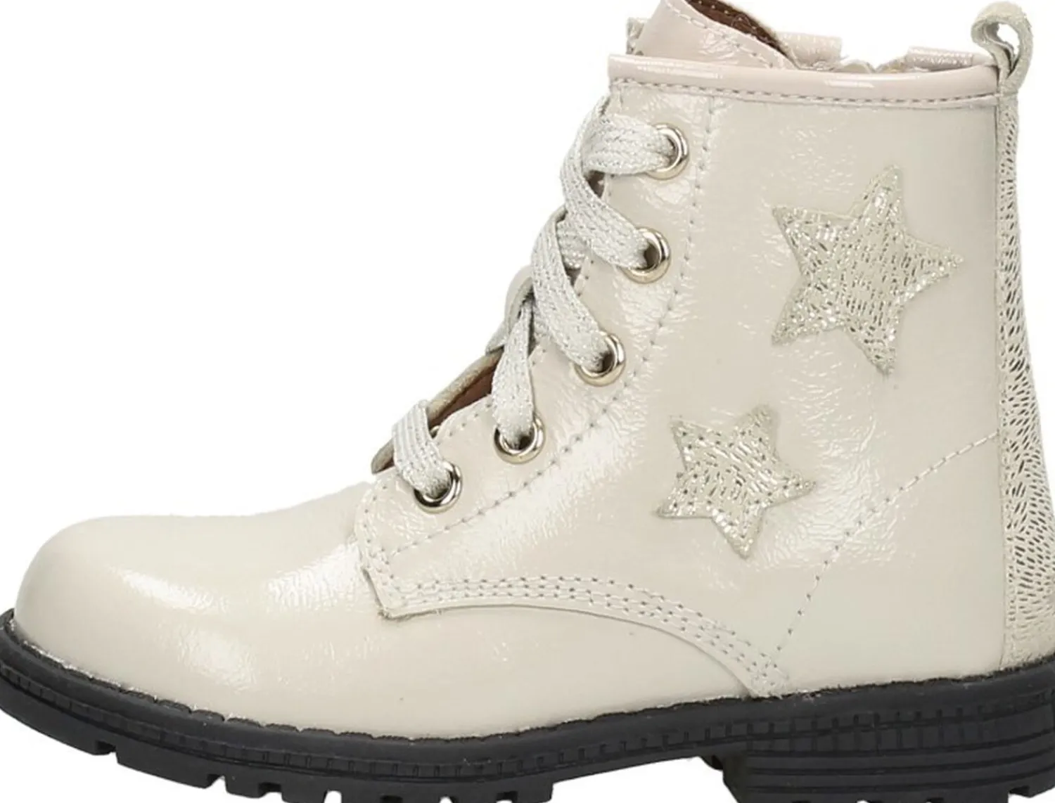 Keq Veterschoen hoog Gebroken wit Fashion