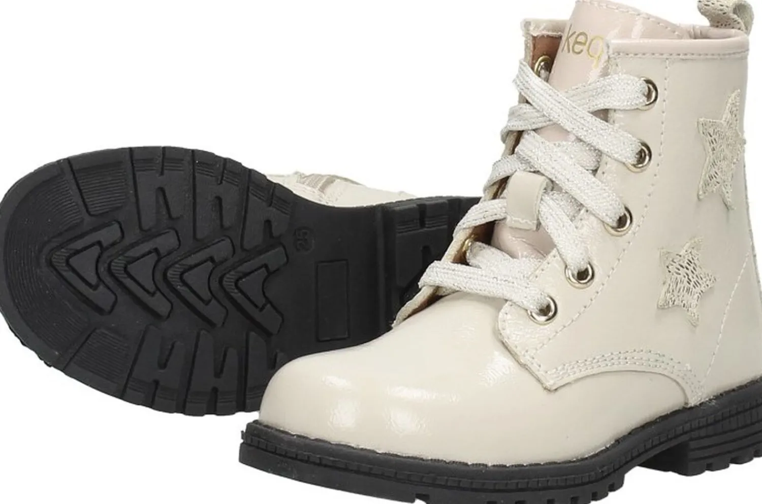 Keq Veterschoen hoog Gebroken wit Fashion