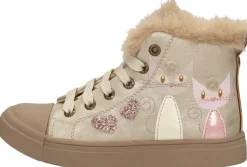 Shoesme Veterschoen hoog Goudkleur Sale
