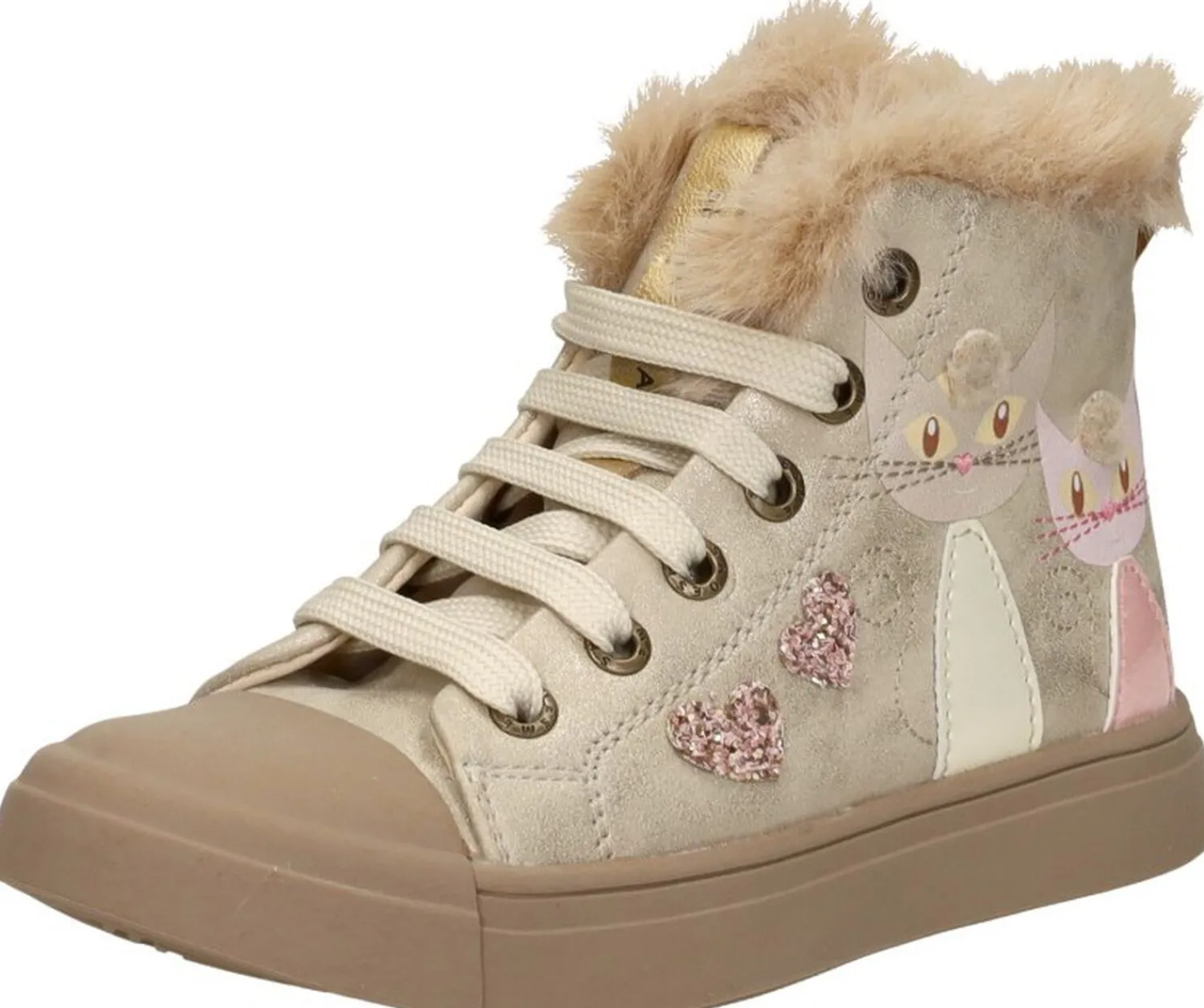 Shoesme Veterschoen hoog Goudkleur Sale