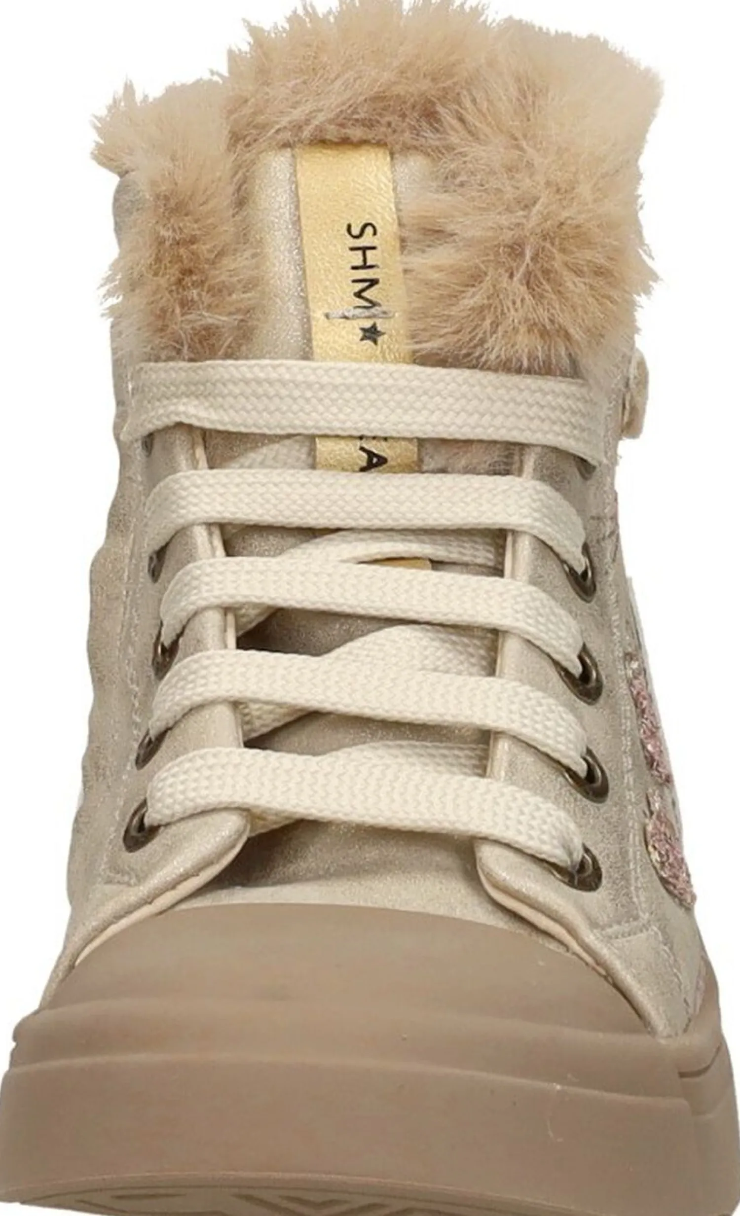 Shoesme Veterschoen hoog Goudkleur Sale
