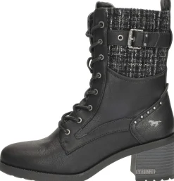 Mustang Veterschoenen Hak Zwart Sale