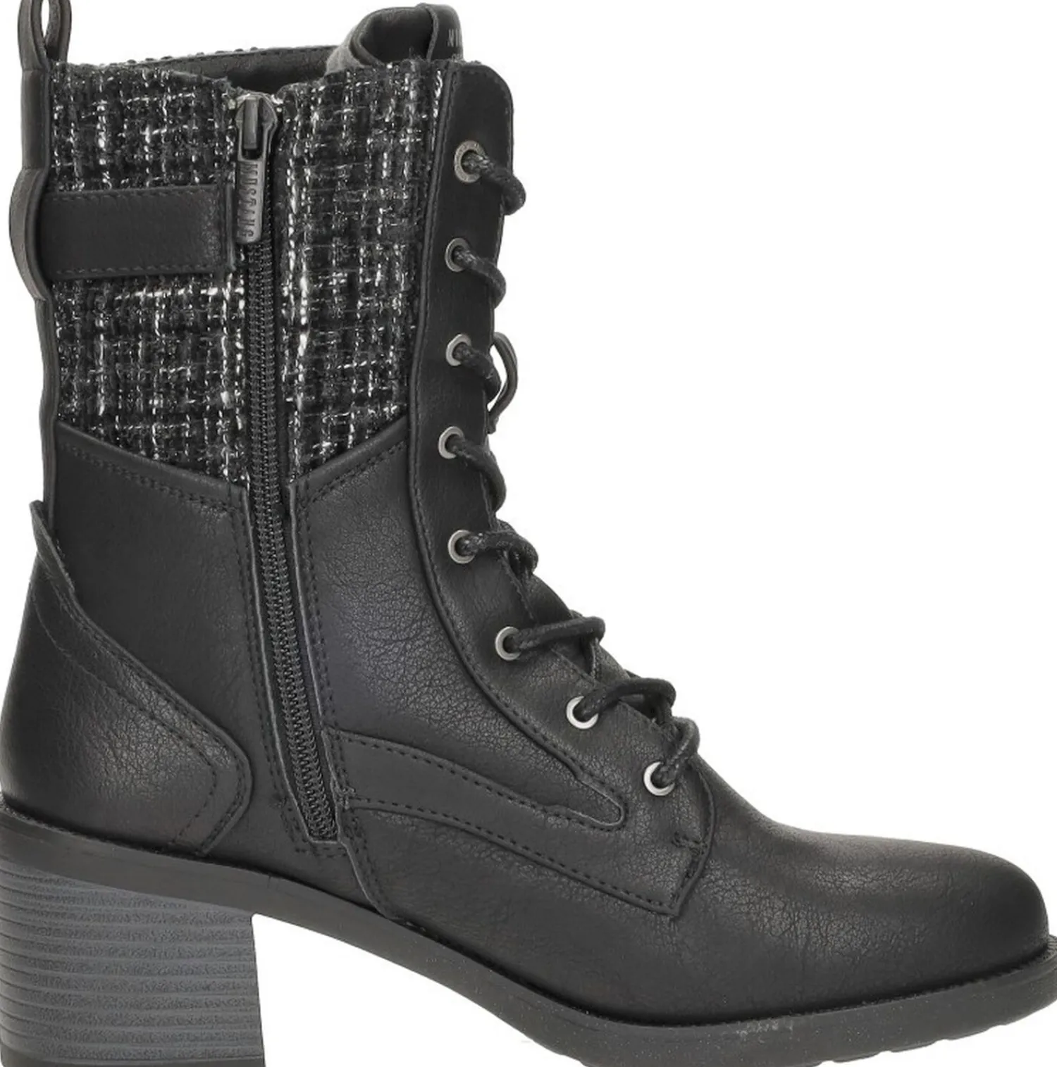 Mustang Veterschoenen Hak Zwart Sale