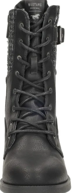 Mustang Veterschoenen Hak Zwart Sale