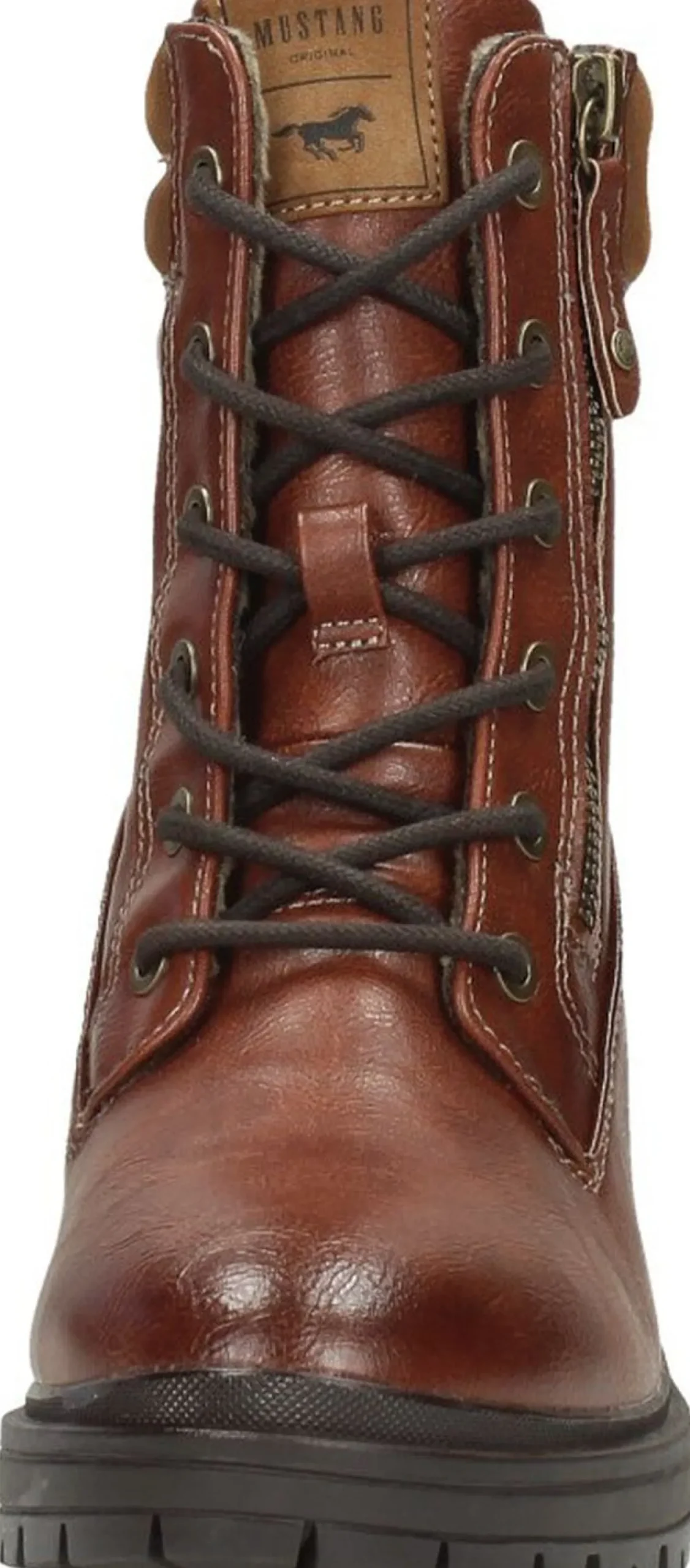 Mustang Veterschoenen Hak Cognac New