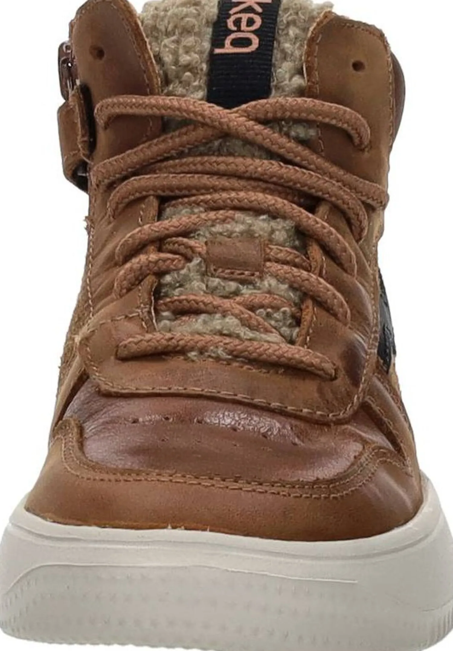 Keq Veterschoenen Hoog Cognac Fashion
