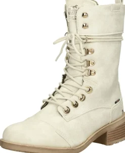 Mustang Veterschoenen Hoog Gebroken wit Outlet