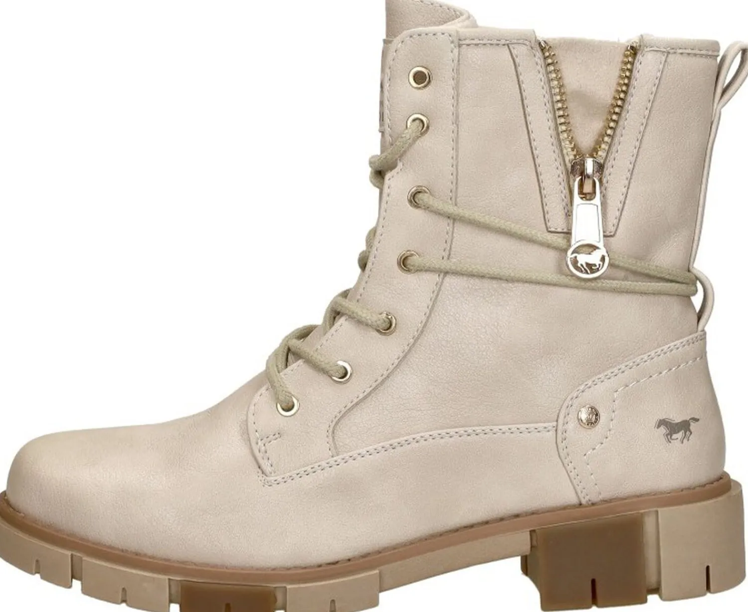 Mustang Veterschoenen Hoog Gebroken wit Fashion
