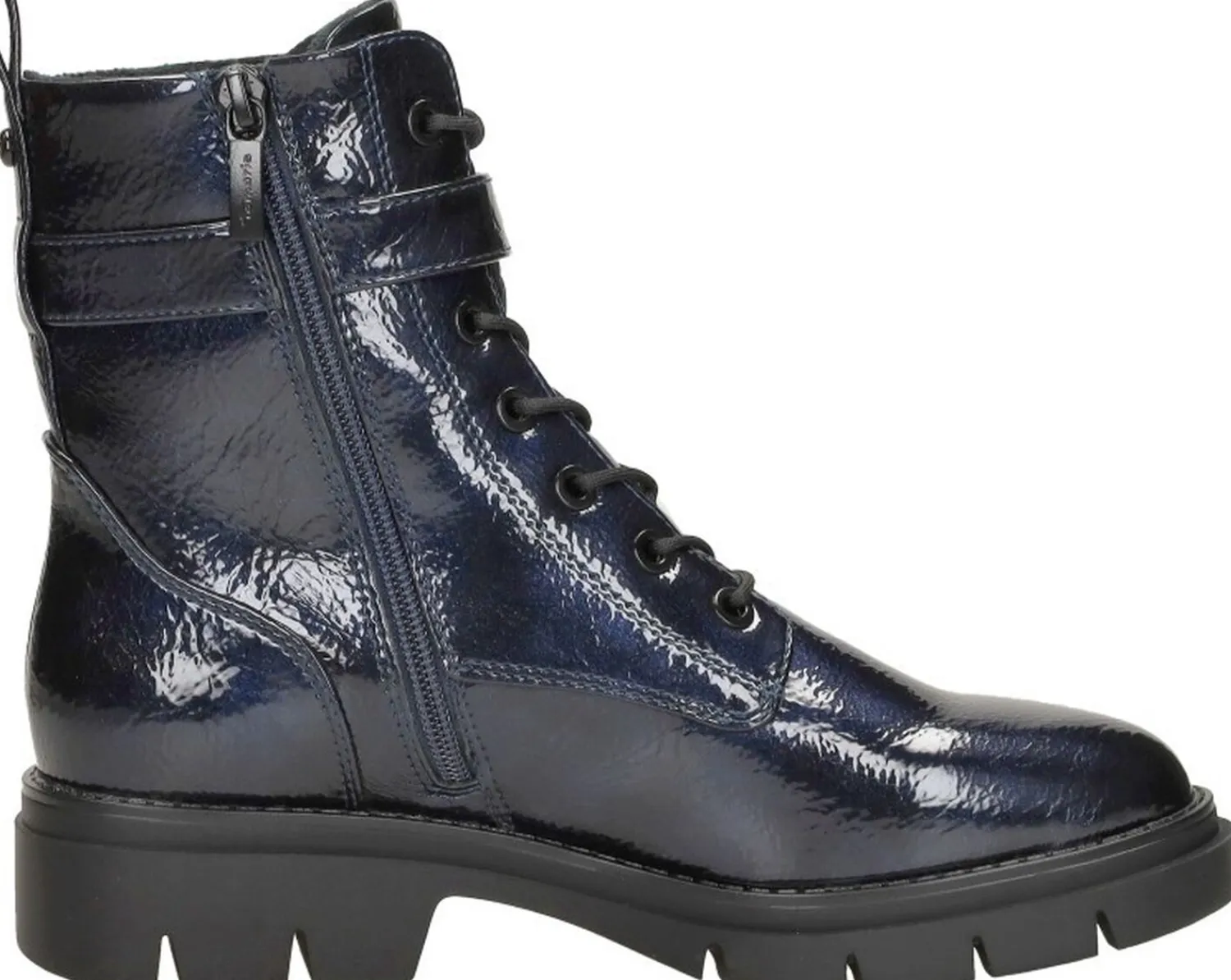 Tamaris Veterschoenen Hoog Blauw lak Clearance