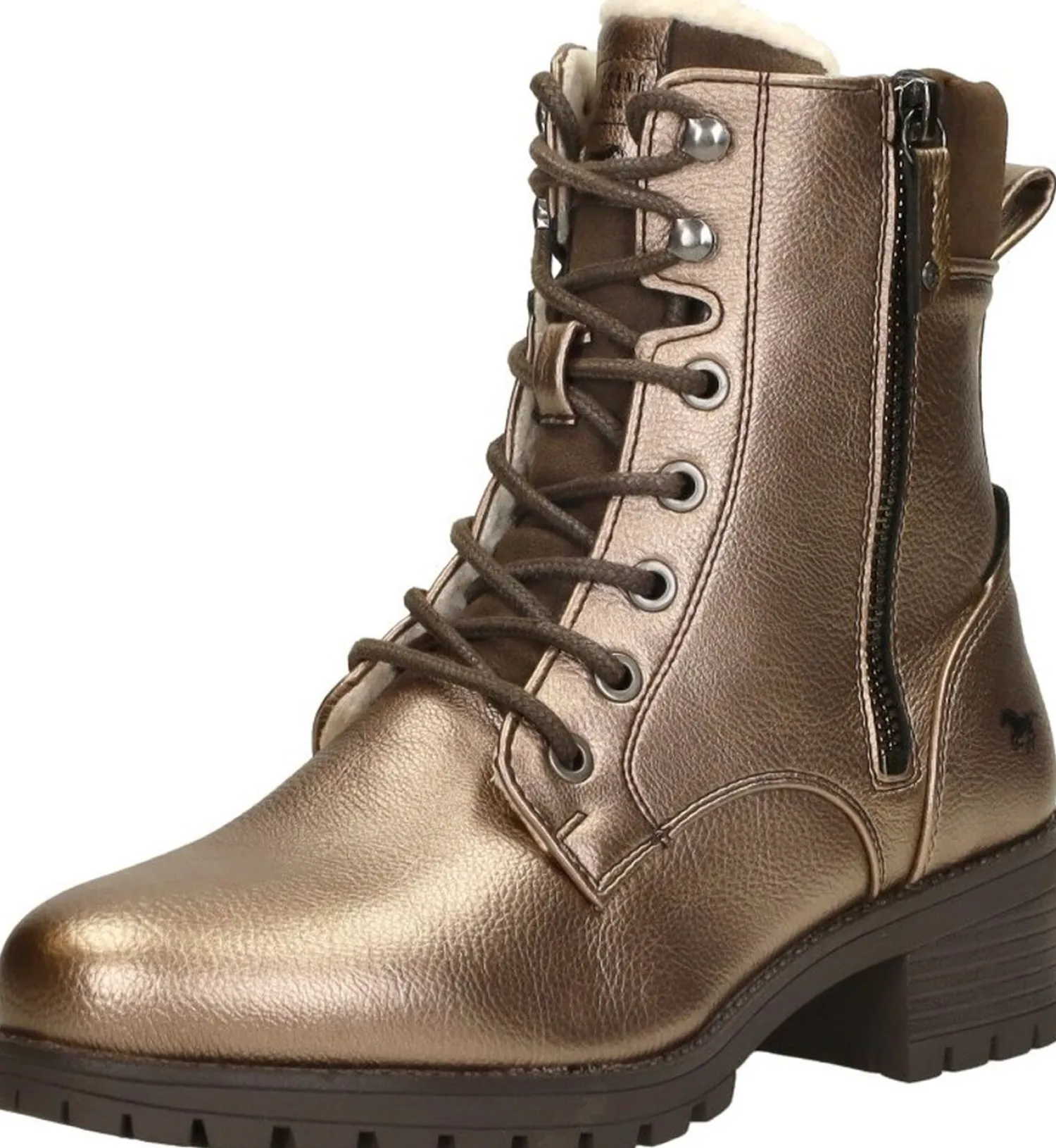 Mustang Veterschoenen Hoog Goudkleur New