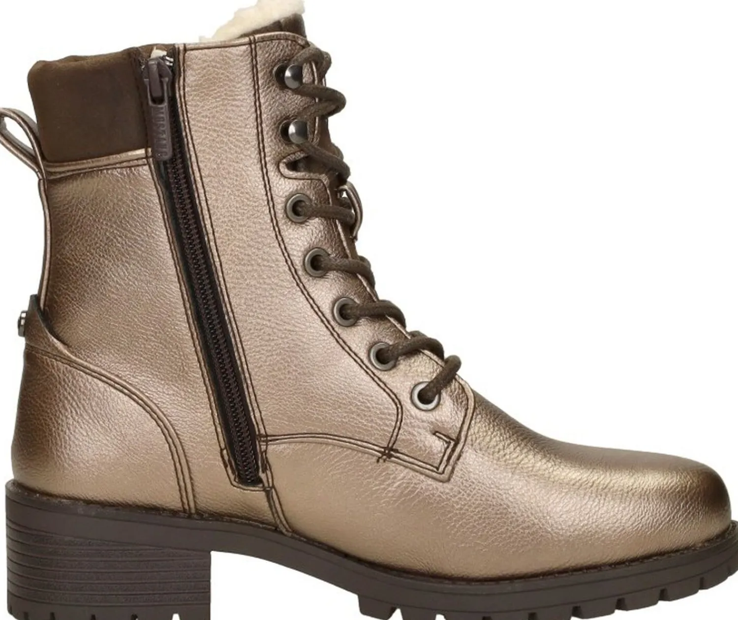 Mustang Veterschoenen Hoog Goudkleur New
